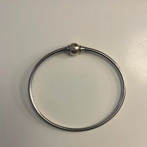 Sterling silver bracelet with gold ball